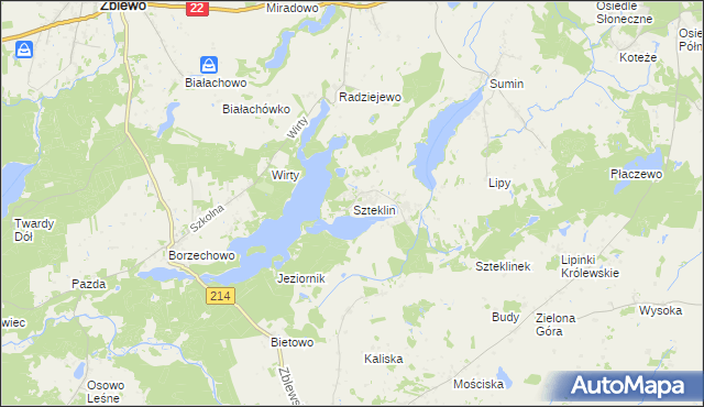 mapa Szteklin, Szteklin na mapie Targeo