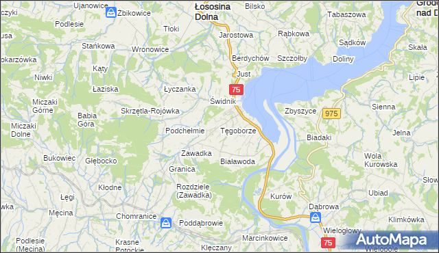 mapa Tęgoborze, Tęgoborze na mapie Targeo
