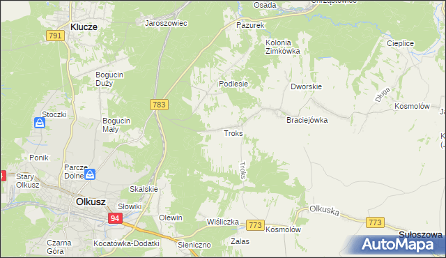 mapa Troks, Troks na mapie Targeo