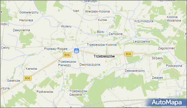 mapa Trzebieszów, Trzebieszów na mapie Targeo
