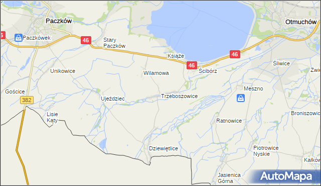 mapa Trzeboszowice, Trzeboszowice na mapie Targeo