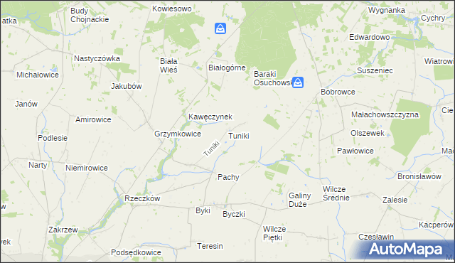 mapa Tuniki, Tuniki na mapie Targeo