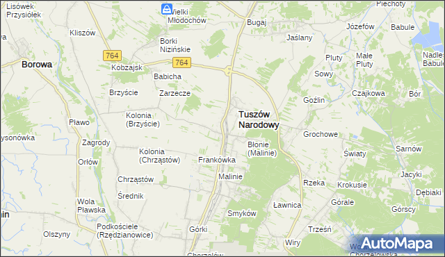 mapa Tuszów Mały, Tuszów Mały na mapie Targeo