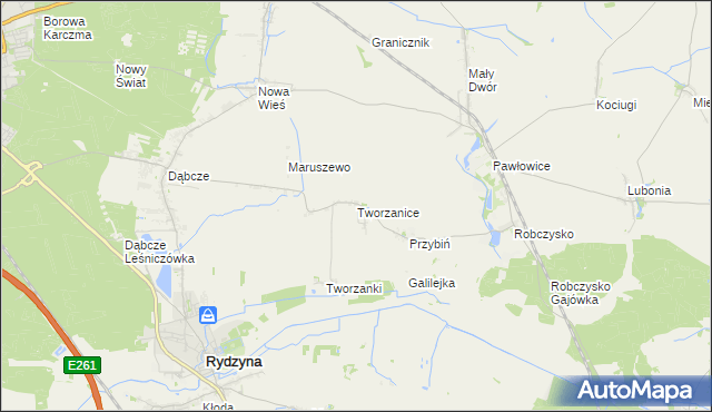 mapa Tworzanice, Tworzanice na mapie Targeo