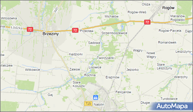 mapa Tworzyjanki, Tworzyjanki na mapie Targeo