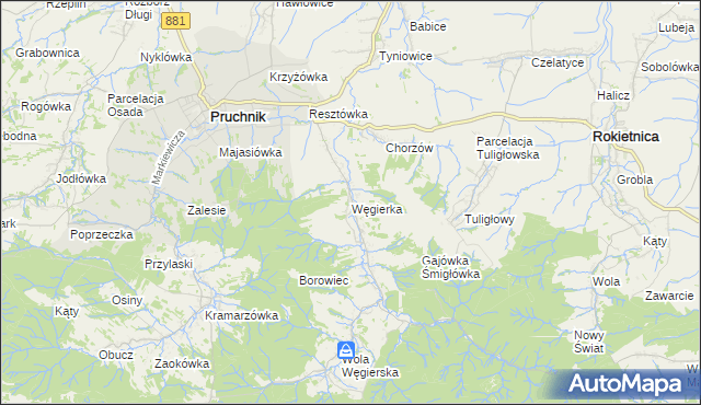 mapa Węgierka, Węgierka na mapie Targeo