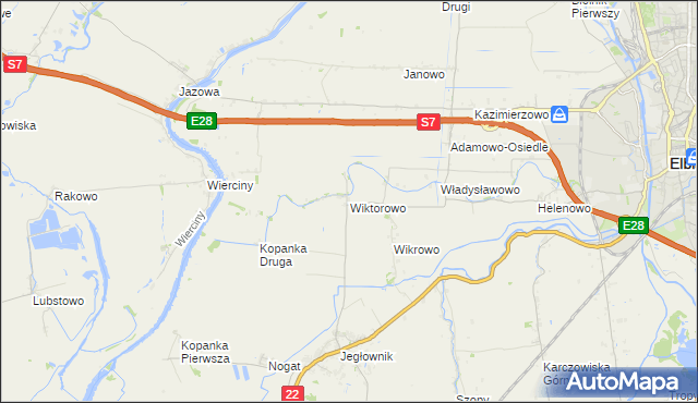 mapa Wiktorowo gmina Gronowo Elbląskie, Wiktorowo gmina Gronowo Elbląskie na mapie Targeo