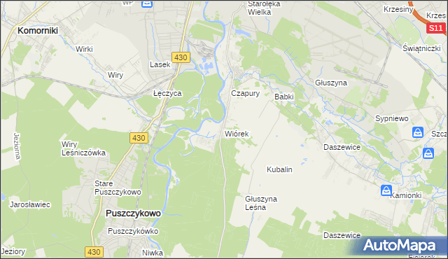 mapa Wiórek, Wiórek na mapie Targeo