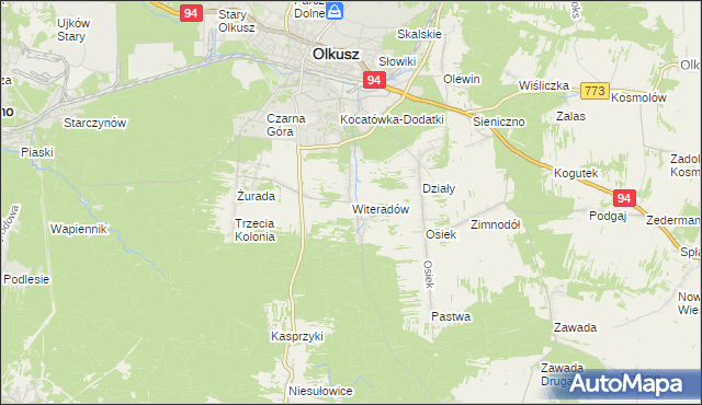 mapa Witeradów, Witeradów na mapie Targeo