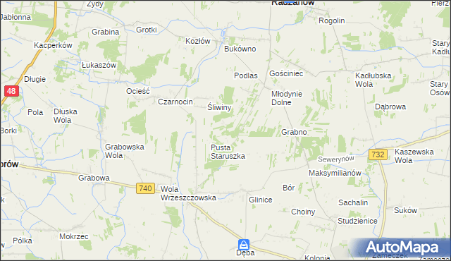 mapa Witoldów gmina Przytyk, Witoldów gmina Przytyk na mapie Targeo