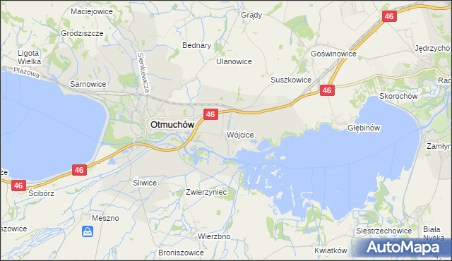 mapa Wójcice gmina Otmuchów, Wójcice gmina Otmuchów na mapie Targeo