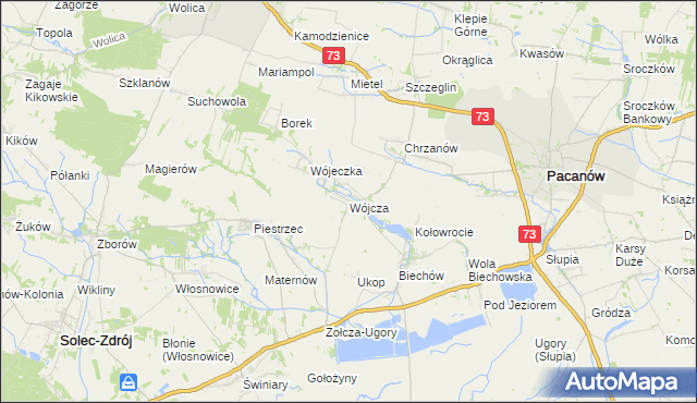 mapa Wójcza, Wójcza na mapie Targeo
