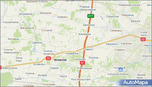 mapa Wola Wacławowska, Wola Wacławowska na mapie Targeo