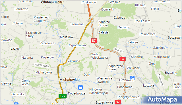 mapa Wola Więcławska, Wola Więcławska na mapie Targeo