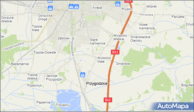 mapa Wysocko Małe, Wysocko Małe na mapie Targeo