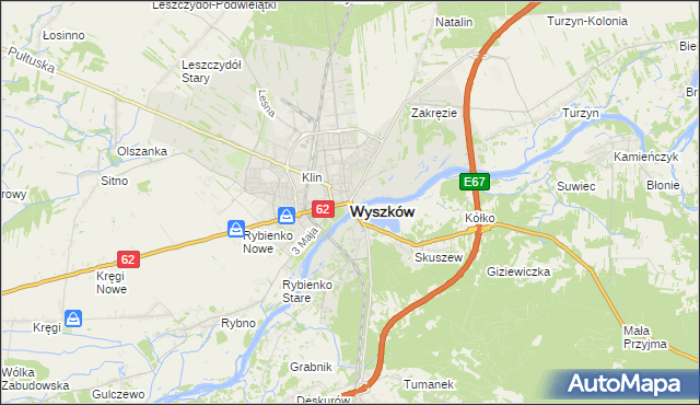 mapa Wyszków, Wyszków na mapie Targeo