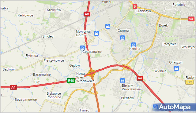 mapa Zabrodzie gmina Kąty Wrocławskie, Zabrodzie gmina Kąty Wrocławskie na mapie Targeo