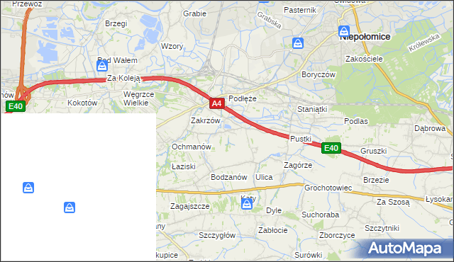 mapa Zakrzowiec, Zakrzowiec na mapie Targeo