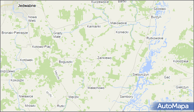 mapa Zanklewo, Zanklewo na mapie Targeo