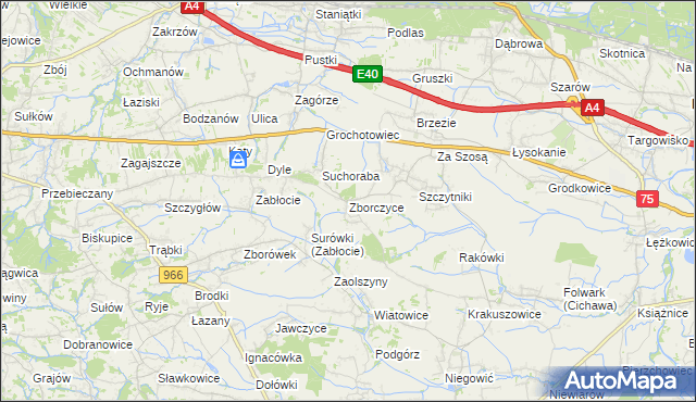 mapa Zborczyce, Zborczyce na mapie Targeo