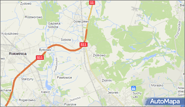 mapa Złotkowo, Złotkowo na mapie Targeo