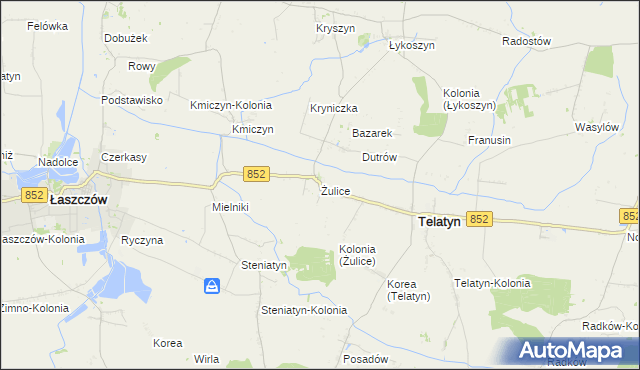 mapa Żulice, Żulice na mapie Targeo