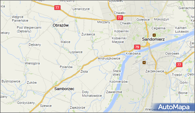 mapa Andruszkowice, Andruszkowice na mapie Targeo