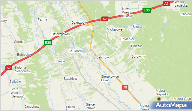 mapa Bełchów, Bełchów na mapie Targeo