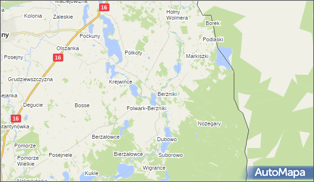 mapa Berżniki, Berżniki na mapie Targeo