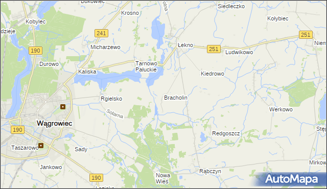 mapa Bracholin, Bracholin na mapie Targeo