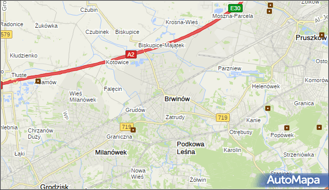 mapa Brwinów, Brwinów na mapie Targeo