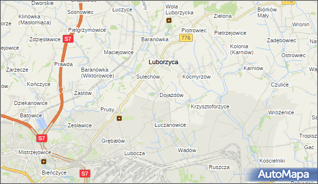 mapa Dojazdów, Dojazdów na mapie Targeo