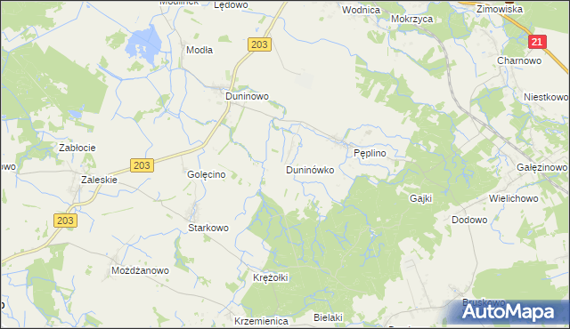 mapa Duninówko, Duninówko na mapie Targeo