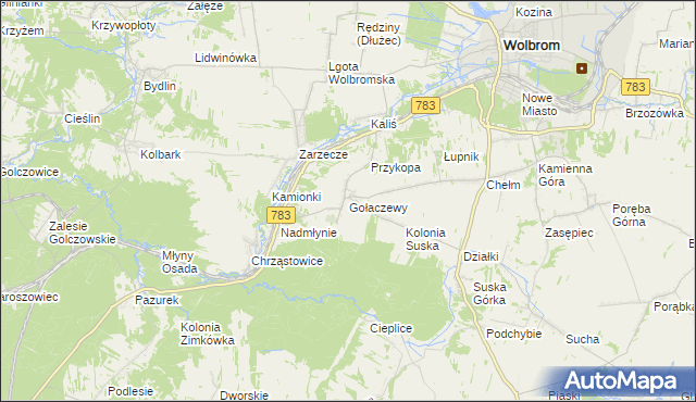 mapa Gołaczewy, Gołaczewy na mapie Targeo