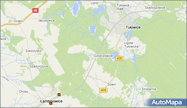 mapa Goszczowice, Goszczowice na mapie Targeo