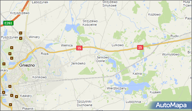 mapa Jankowo Dolne, Jankowo Dolne na mapie Targeo