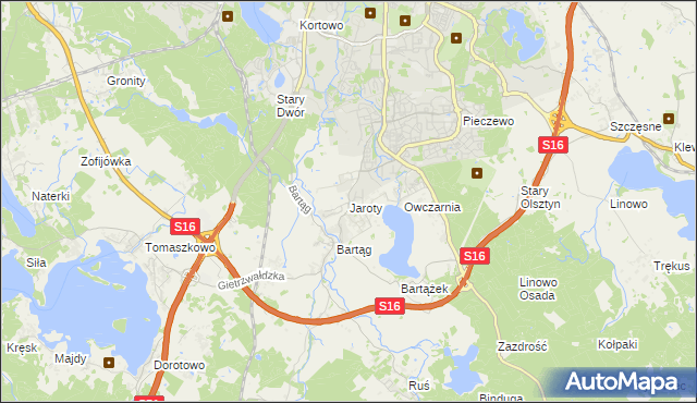 mapa Jaroty, Jaroty na mapie Targeo