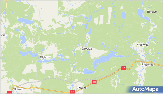 mapa Jaworze gmina Kalisz Pomorski, Jaworze gmina Kalisz Pomorski na mapie Targeo