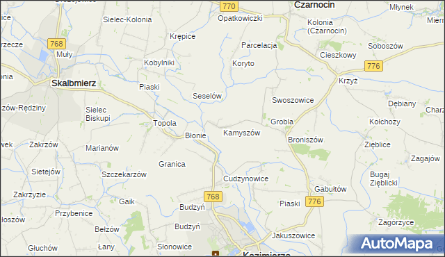 mapa Kamyszów, Kamyszów na mapie Targeo