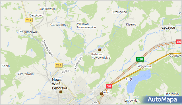 mapa Kębłowo Nowowiejskie, Kębłowo Nowowiejskie na mapie Targeo