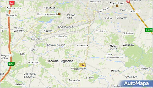 mapa Kotarwice, Kotarwice na mapie Targeo