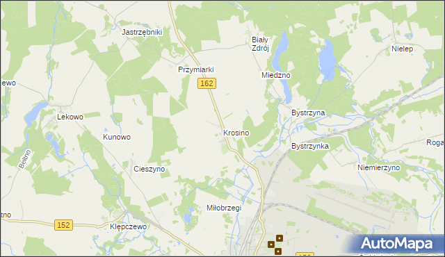 mapa Krosino gmina Świdwin, Krosino gmina Świdwin na mapie Targeo