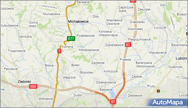 mapa Książniczki, Książniczki na mapie Targeo