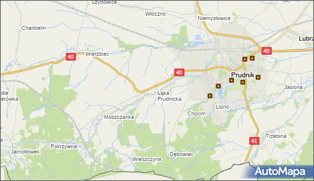 mapa Łąka Prudnicka, Łąka Prudnicka na mapie Targeo