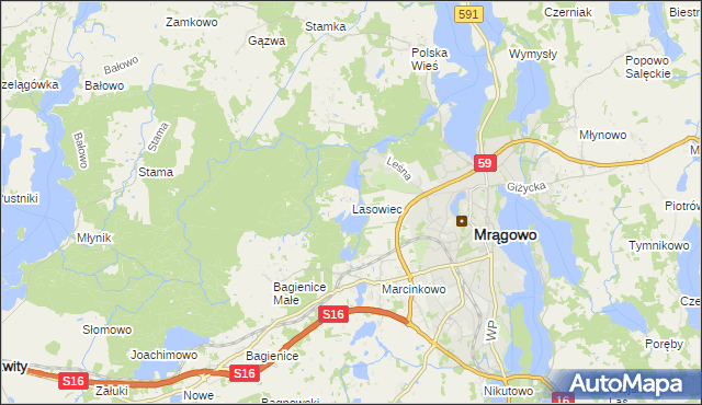 mapa Lasowiec, Lasowiec na mapie Targeo