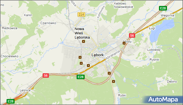 mapa Lębork, Lębork na mapie Targeo