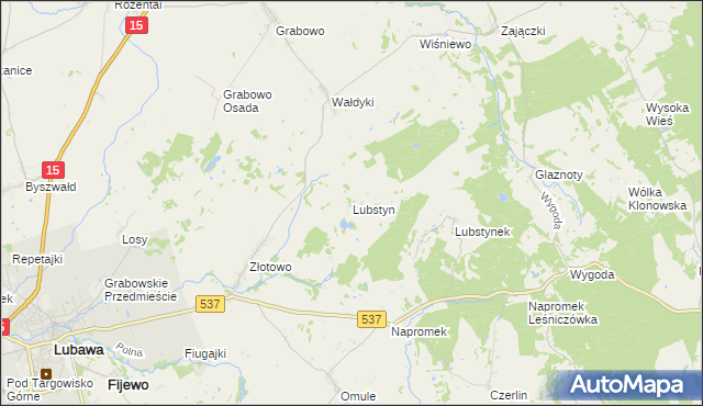 mapa Lubstyn, Lubstyn na mapie Targeo