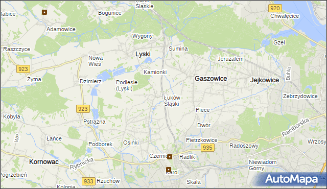 mapa Łuków Śląski, Łuków Śląski na mapie Targeo