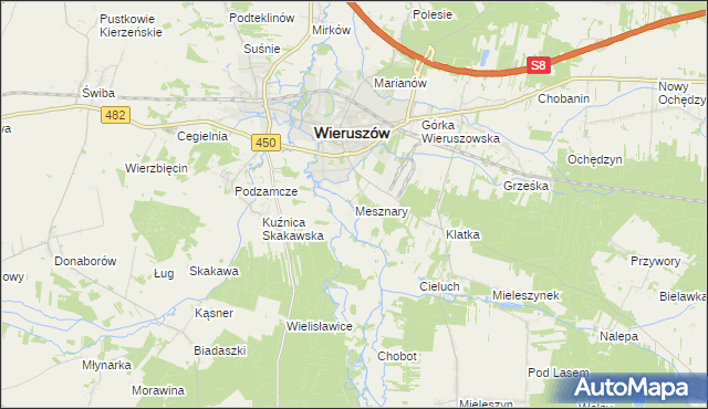 mapa Mesznary, Mesznary na mapie Targeo