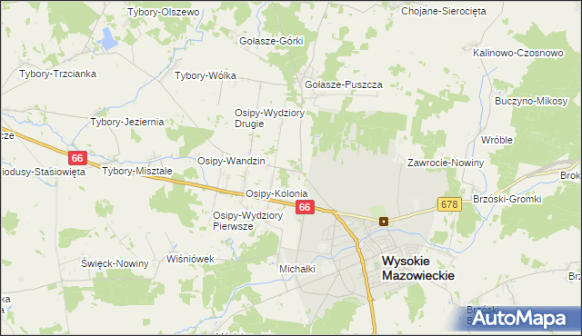 mapa Osipy-Lepertowizna, Osipy-Lepertowizna na mapie Targeo